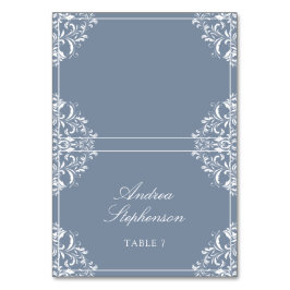 Elegante lugar de boda / Tarjetas de nombre (azul 