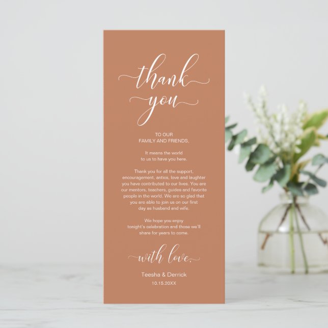 Elegante Lugar Para La Cena Fiesta Gracias Tarjeta (Anverso de pie)