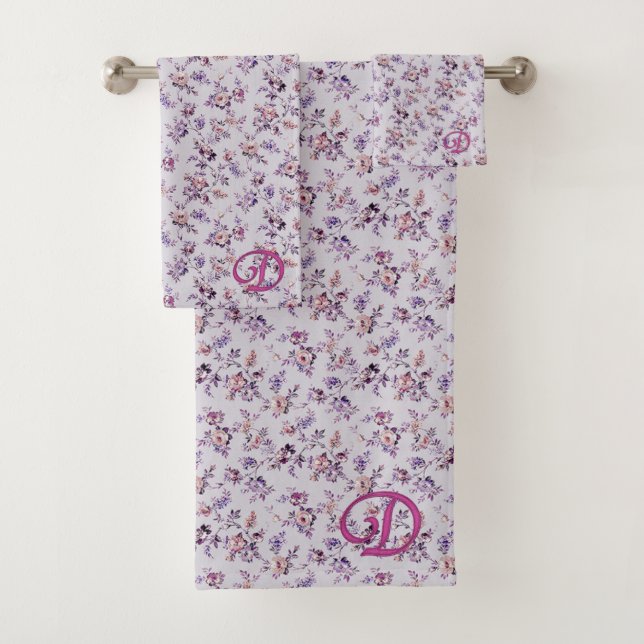 Elegante Lujo Floral (A-Z) Toalla De Baño Set (In situ)