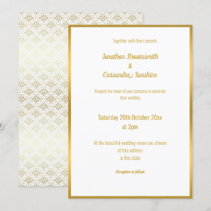 ELEGANTE LUXE ORO LACE 2 INVITACIÓN DE BODA