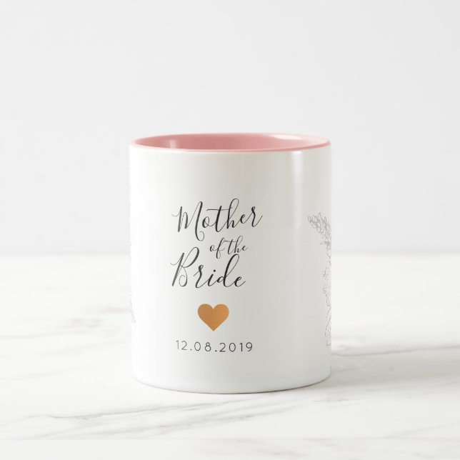 Elegante madre de la taza de dos tonos de novia (Centro)