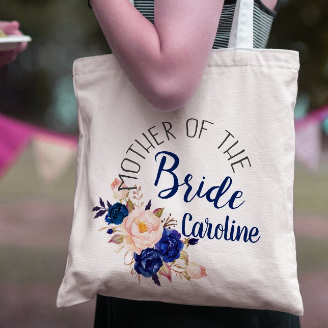 Elegante Madre Floral Azul De La Bolsa De La Novia (Subido por el creador)
