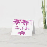 Elegante Magenta Orquídeas Floral Gracias Tarjeta