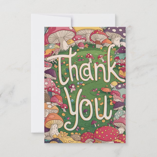 Elegante Magic Mushroom Tarjeta de agradecimiento (Anverso)