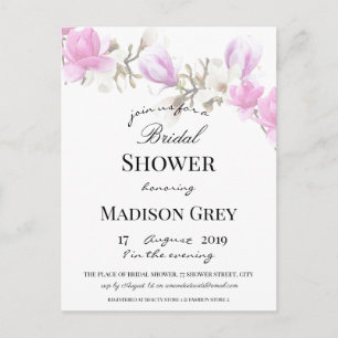 Elegante Magnolia Blossom Bridal Shower Invitación