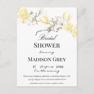 Elegante Magnolia Blossom Bridal Shower Invitación