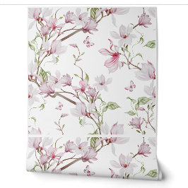 Elegante Magnolia Botánica Papel Pintado de Vinilo