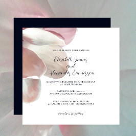 Elegante Magnolia Invitación a la boda rosa y blan