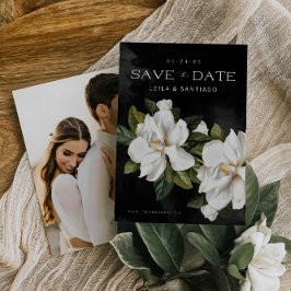 Elegante Magnolia Photo Save the Date