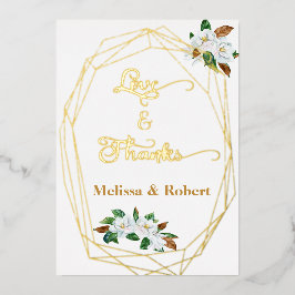 Elegante Magnolia Tarjeta de agradecimiento grande