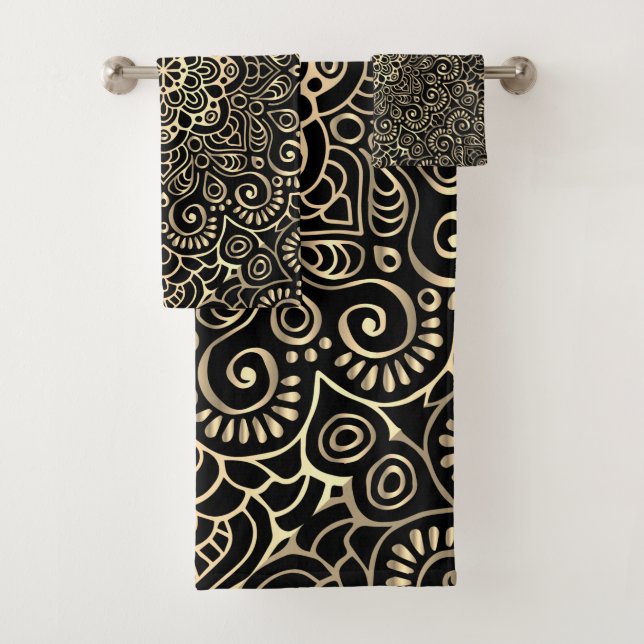 Elegante Mandala de oro negro (In situ)