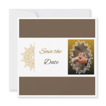 Elegante Mandala Dorado para Anuncio de Boda