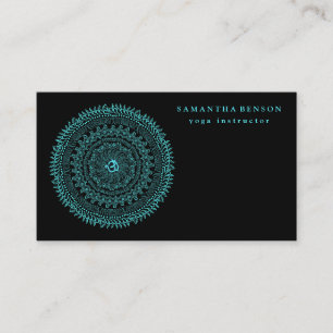 Elegante Mandala OM Logotipo Yoga tarjeta de visit
