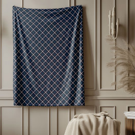 Elegante manta azul a cuadros para decoración case