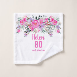 Elegante manta de faja floral rosa de 80 años