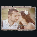 Elegante manta de fotos de casamiento personalizad<br><div class="desc">El color del texto es un marrón oscuro. Si desea cambiar el color del texto, haga clic en el botón "personalizar". Verás que hay campos de texto dobles (debido a la sombrilla blanca). Haga clic en los campos de texto de la parte superior para editar el color. Por favor, reemplace...</div>
