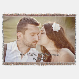 Elegante manta de fotos de casamiento personalizad