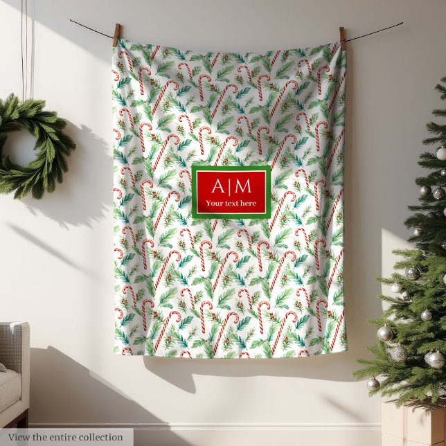 Elegante manta de regalo tradicional de Navidad co (Elegant watercolor traditional Xmas gift blanket)