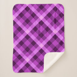 Elegante manta Sherpa Orquídea Purple Plaid