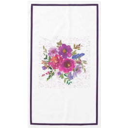 Elegante mantel Boda de flores moradas blancas