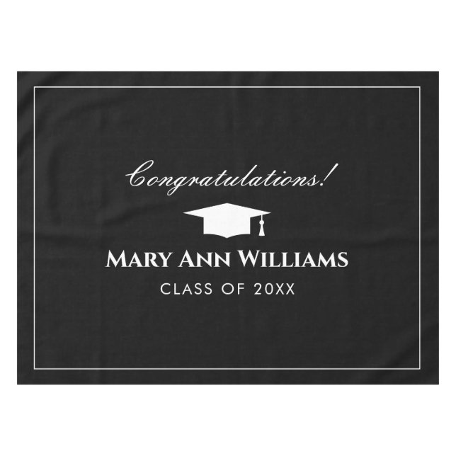 Elegante mantel de fiesta de graduación para gradu (Frente (Horizontal))