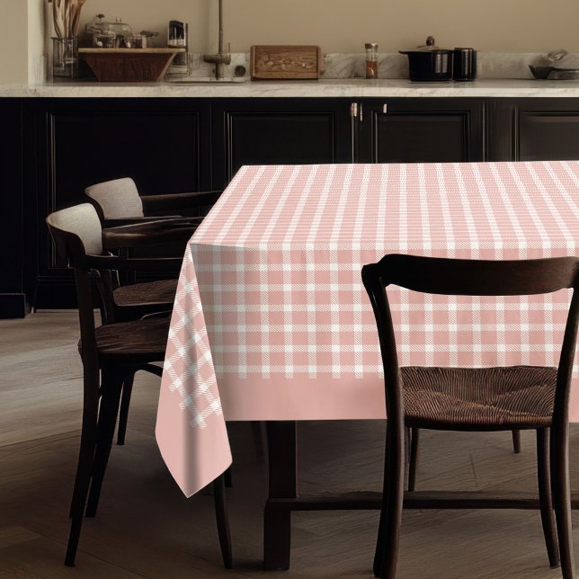 Elegante mantel de Rosa dorado para el estilo (Elegant Rose Gold Plaid Tablecloth for Style)