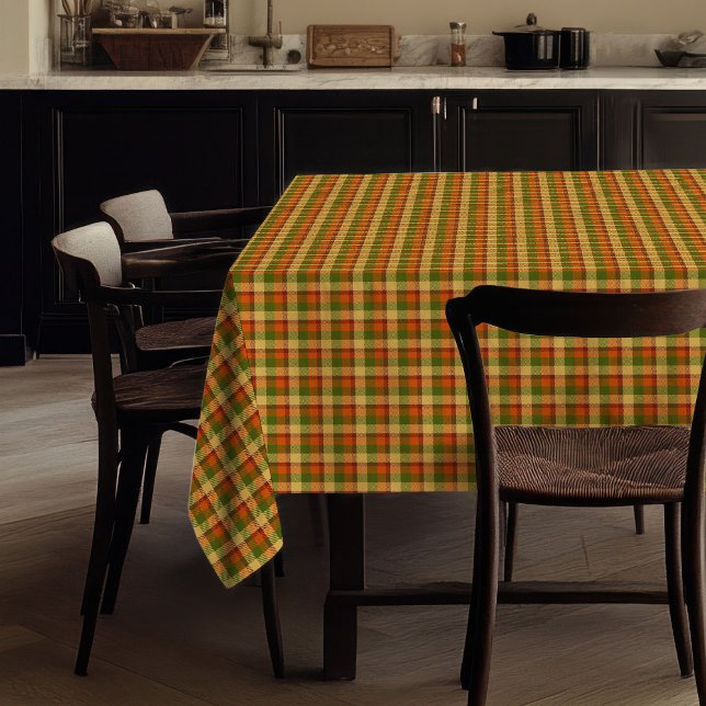 Elegante mantel de tartán de otoño Casa de campo d (Elegant Autumn Tartan Tablecloth Fall Farmhouse)