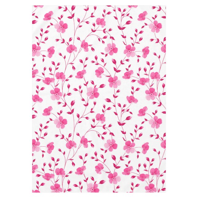 Elegante mantel rosa de margarita floral (Anverso)