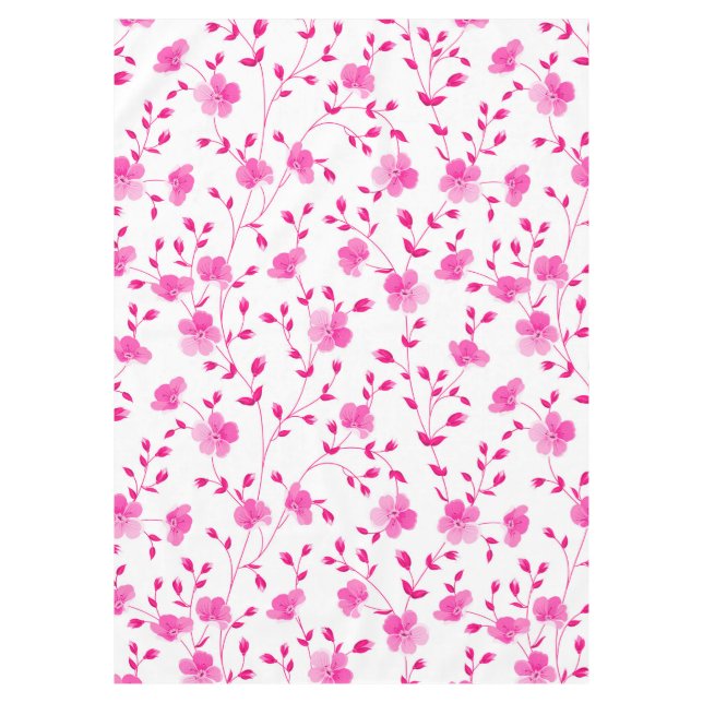 Elegante mantel rosa de margarita floral (Anverso)