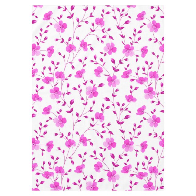 Elegante mantel rosa de margarita floral (Anverso)