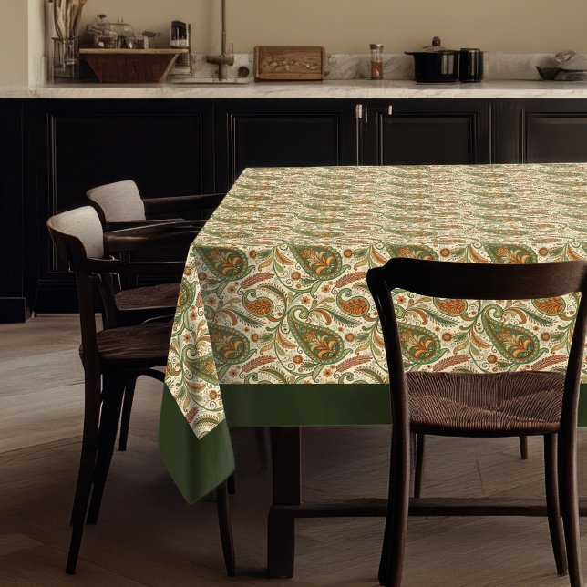 Elegante manteles paisley - Decoración de boho ter (Stylish Paisley Tablecloth – Earthy Boho Decor)