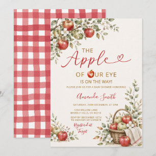 Elegante Manzana de Nuestro Ojo Invitación Floral
