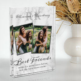 Elegante Marble Mejor foto de amigos