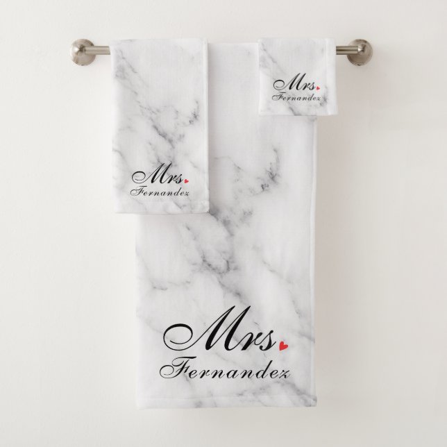 Elegante Marble Mrs Bridal Shower Gift (In situ)