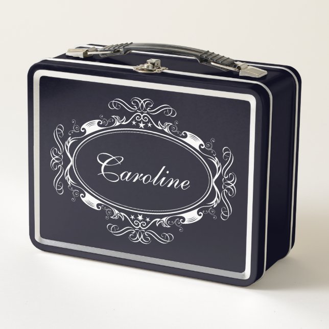 Elegante Marca Swirl Custom Name (Anverso)