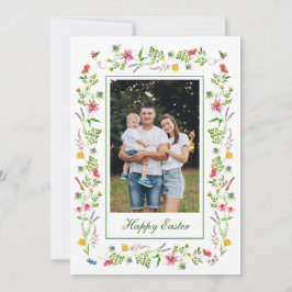 Elegante marco de flores silvestres Tarjeta de sal