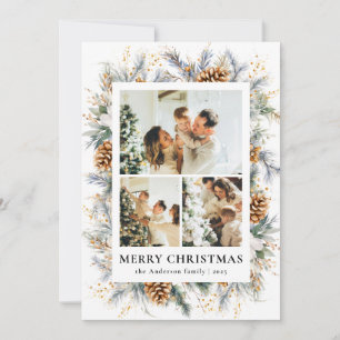 Elegante marco de foto botánico Feliz Navidad