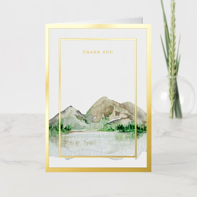Elegante marco de hoja de oro prensada boda formal (Anverso)