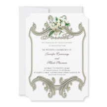 Elegante marco de oro antiguo Boda Invitación