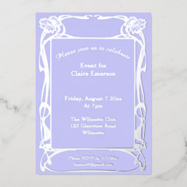 Elegante marco floral Art nouveau Invitación de pa