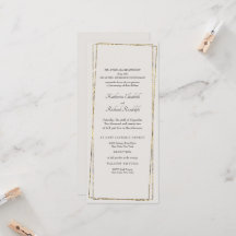 Elegante Marco Geométrico Neutro Dorado Boda Larga