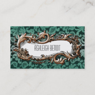 Elegante marco vintage y tarjeta de visita