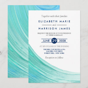 Elegante marea turquesa de playa Invitación a la b