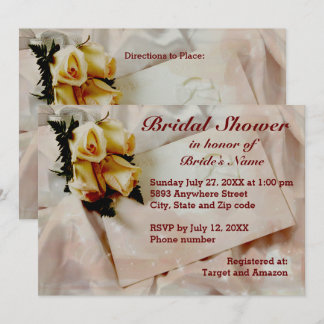 Elegante marfil con invitación a la ducha de novia