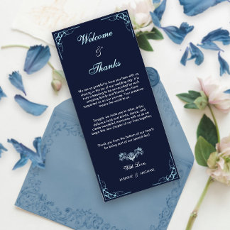 Elegante marina y escritura azul claro gracias a