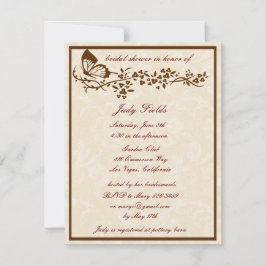 Elegante mariposa Boda Bridal Shower Invitación