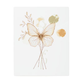 Elegante mariposa botánica arte en la pared
