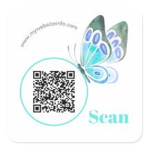 Elegante mariposa Código QR Pegatinas de Business 
