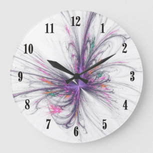Elegante mariposa Fractal reloj de pared con manos