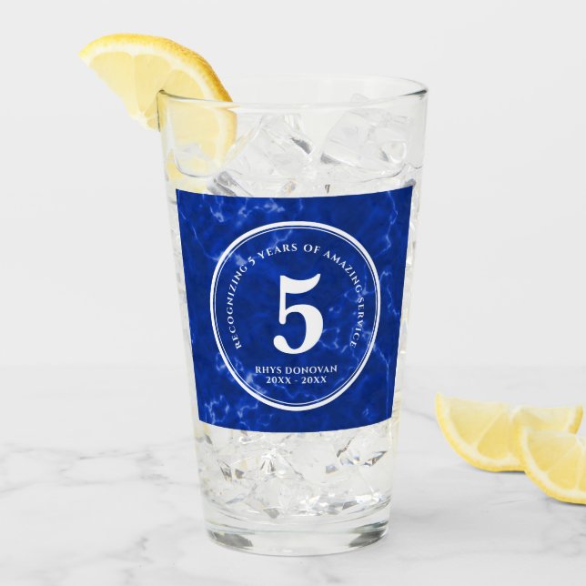 Elegante mármol azul 5 años de trabajo aniversario (Anverso (hielo))